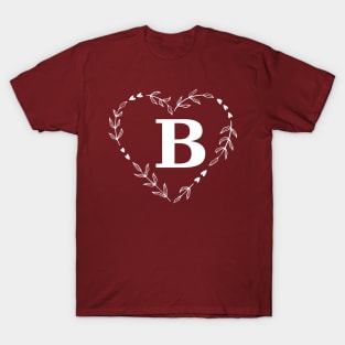 Letter B Floral Wreath Monogram T-Shirt